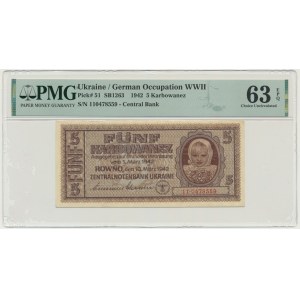 Ukrajina, 5 karbunkulov 1942 - PMG 63 EPQ