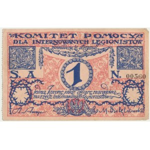 Výbor pro pomoc internovaným legionářům, 1 koruna - RARE