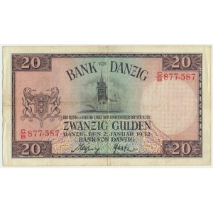 Danzig, 20 Gulden 1932 - C/B -