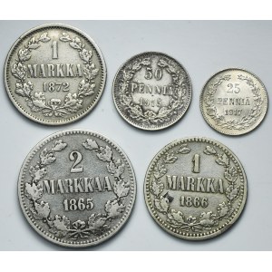 Lot, Finland Autonomy, Penniä and Markkaa (5 pcs.)