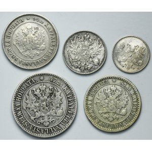 Lot, Finland Autonomy, Penniä and Markkaa (5 pcs.)