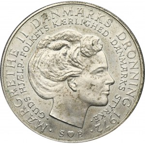 Denmark, Margaret II, 10 Kroner Copenhagen 1972 - Death of Frederick IX and the accession of Margaret II to the throne