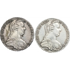 Lot, Austria, Maria Theresa, Thaler Wien 1780 SF (2 pcs.)