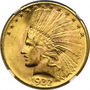 USA, 10$ Philadelphie 1932 - Tête d'Indien - NGC MS64