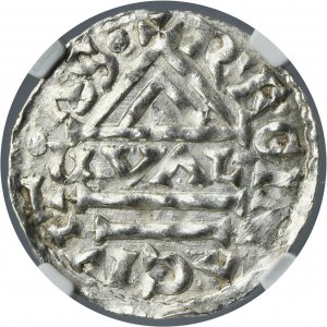 Germany, Bavaria, Regensburg, Heinrich II der Zänker, Denarius - NGC MS63