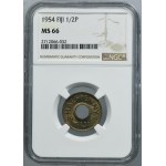Fidži, Alžbeta II, 1/2 pence Londýn 1954 - NGC MS66
