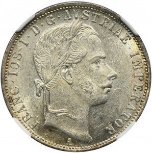 Austria, Franz Joseph I, 1 Floren Wien 1861 A - NGC MS60
