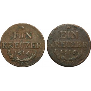 Lot, Austria, Franz II, 1 Kreuzer 1816 (2 pcs.)