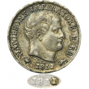 Italy, Kingdom of Italy, Napoleon I, 5 Soldi Milan 1811 M - overstruck from 1810