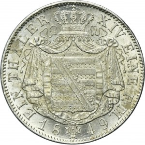 Allemagne, Saxe, Frédéric Auguste II, Dresde Thaler 1849 F