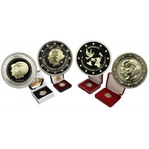 Set, Monaco and Belgium, 2 Euro 2011-2013 (4 pcs.)