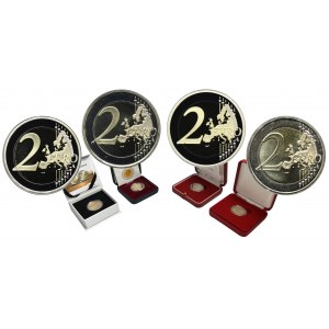 Set, Monaco and Belgium, 2 Euro 2011-2013 (4 pcs.)