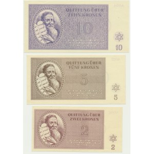 Czechoslovakia (Theresienstadt Ghetto), 2-10 Kronen 1943 (3 pcs.)