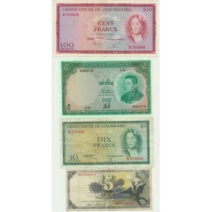 Ensemble de billets, Allemagne, Luxembourg et Laos (4 pièces)