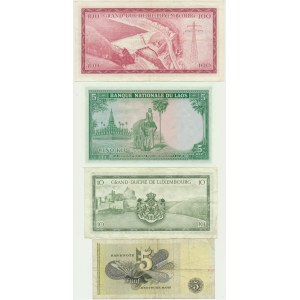 Ensemble de billets, Allemagne, Luxembourg et Laos (4 pièces)