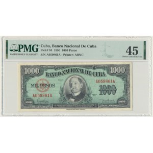 Cuba, 1.000 Pesos 1950 - PMG 45