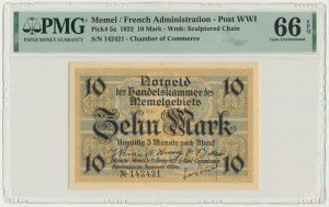 Memel (Klaipeda), 10 Mark 1922 - PMG 66 EPQ
