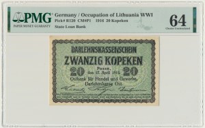 Posen, 20 Kopecks 1916 - PMG 64