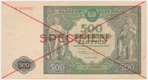 500 złotych 1946 - SPECIMEN - A 1234567/8900000 -