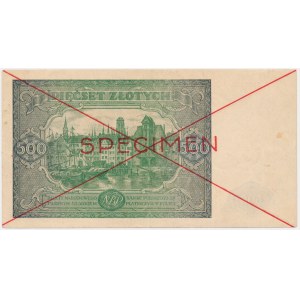500 złotych 1946 - SPECIMEN - A 1234567/8900000 -