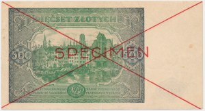 500 złotych 1946 - SPECIMEN - A 1234567/8900000 -