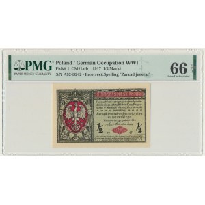 1/2 marki 1916 - Jenerał - A - PMG 66 EPQ