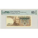 50.000 złotych 1989 - N 0000058 - PMG 65 EPQ - bardzo niski numer seryjny