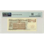 50.000 złotych 1989 - N 0000058 - PMG 65 EPQ - bardzo niski numer seryjny