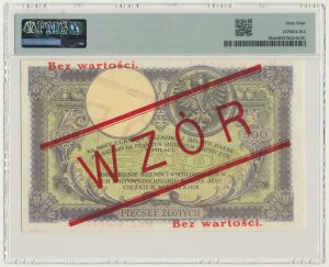 500 złotych 1919 - S.A. - WZÓR - wysoki nadruk - PMG 64