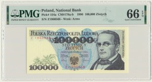 100.000 złotych 1990 - Z - PMG 66 EPQ