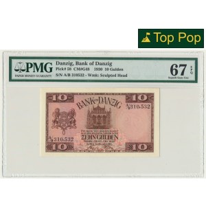 Danzig, 10 Gulden 1930 - PMG 67 EPQ - RARE