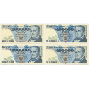 Zestaw, 100.000 złotych 1990 (4 szt.) - rzadsze serie