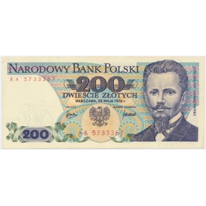 200 złotych 1976 - AA - bardzo rzadkie
