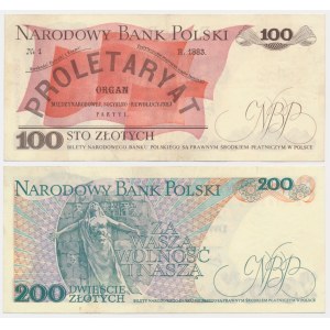 Zestaw, 100-200 złotych 1976 - AT i AE (2 szt.) - rzadsze serie