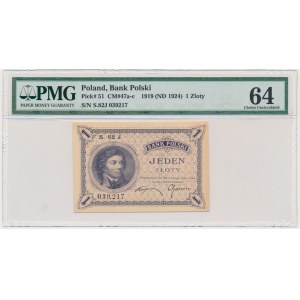 1 złoty 1919 - S.82 J - PMG 64 - PIĘKNY