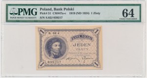 1 złoty 1919 - S.82 J - PMG 64 - PIĘKNY
