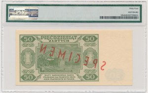 50 zloty 1948 - SPECIMEN - A 12334567/8901234 - PMG 64