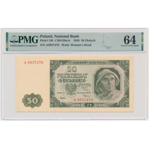50 złotych 1948 - A - 7 cyfr - PMG 64 - POSZUKIWANY