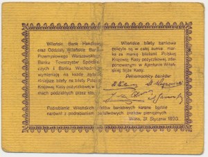 Vilnius, Vilnius Bank Ticket, 20 marks 1920