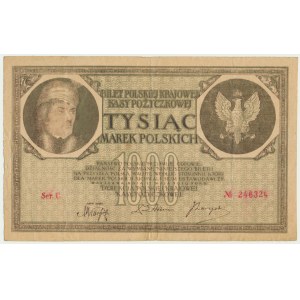 1.000 marek 1919 - Ser.C - FAŁSZERSTWO Z PRAWIDŁOWYM ZNAKIEM WODNYM