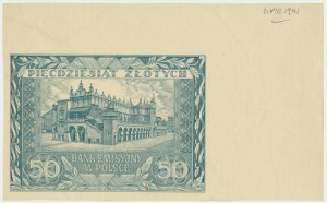 50 złotych 1941 - destrukt rewers bez poddruku