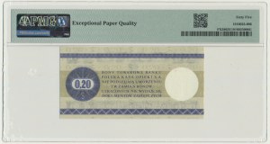 Pewex, 20 centów 1979 - HN - mały - PMG 65 EPQ