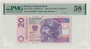 20 złotych 1994 - AL - PMG 58 EPQ