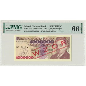 1 milion złotych 1993 - WZÓR - A 0000000 - No.0245 - PMG 66 EPQ - RZADKI