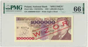 1 milion złotych 1993 - WZÓR - A 0000000 - No.0245 - PMG 66 EPQ - RZADKI