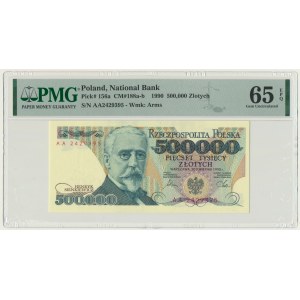 500.000 złotych 1990 - AA - PMG 65 EPQ - BARDZO RZADKA