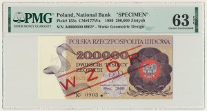 200.000 złotych 1989 - WZÓR - A 0000000 - No.0903 - PMG 63 EPQ