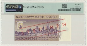 200.000 złotych 1989 - WZÓR - A 0000000 - No.0903 - PMG 63 EPQ