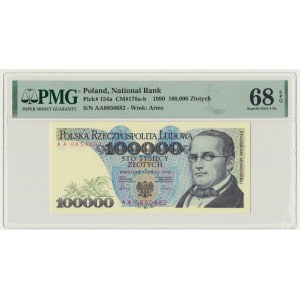 100.000 złotych 1990 - AA - PMG 68 EPQ
