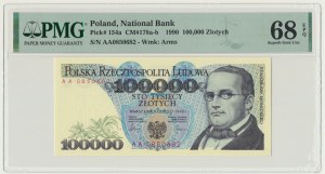 100.000 złotych 1990 - AA - PMG 68 EPQ